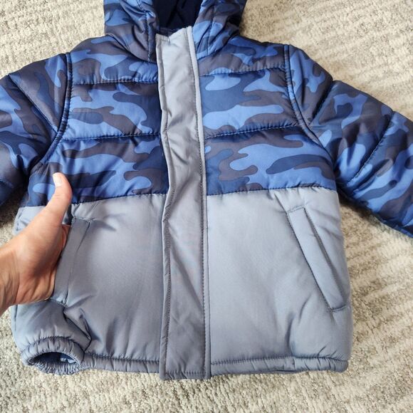 Carter's toddler boy camo puffer heavyweight jacket hood size 3T - Picture 4 of 10